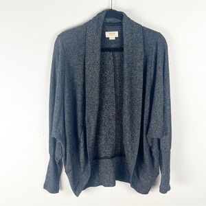 ANTHROPOLOGIE MAEVE Gray Ingrid Cocoon Ribbed Long Sleeves Open Cardigan XS